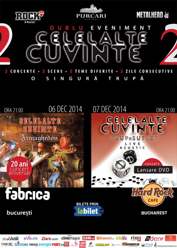 Preturi speciale la albumele Celelalte Cuvinte, la concertele de la Hard Rock Cafe si Fabrica
